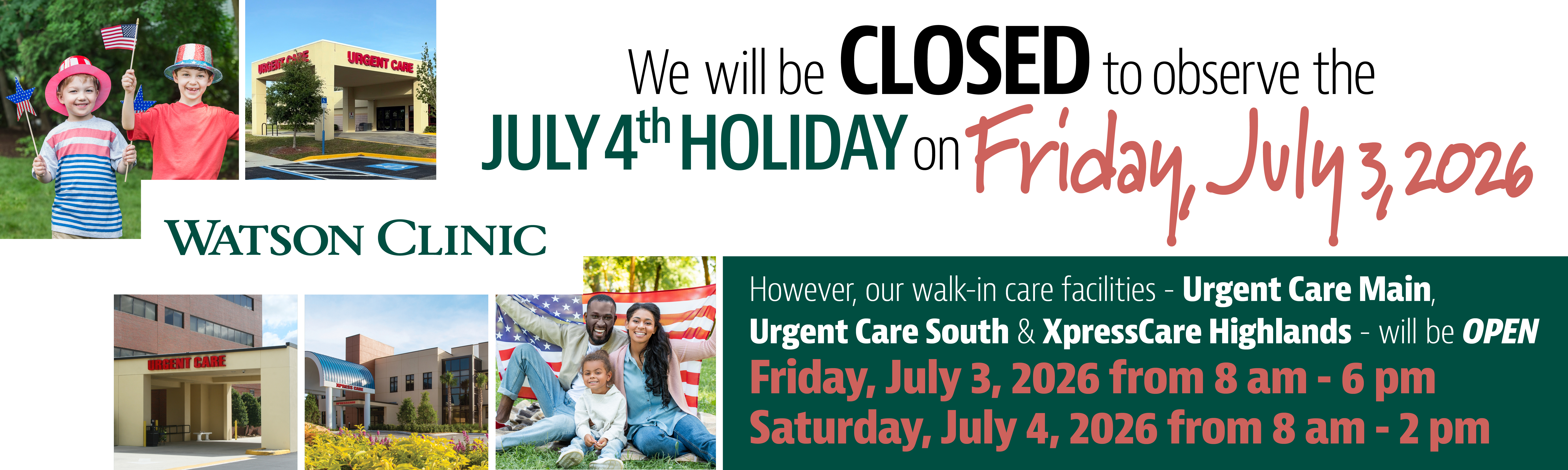 July 4th Holiday Hours